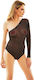 Saffron Sexy Bodysuit Mit Transparenz Schwarz