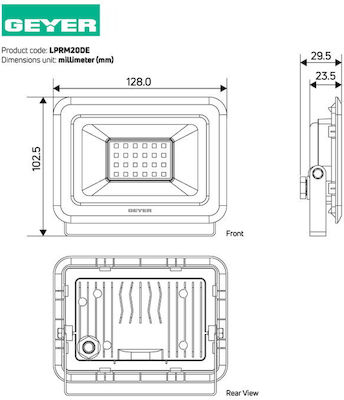 Geyer Waterproof LED Floodlight 20W Cold White 6500K IP65