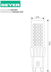 Geyer LED Bulb Dimmable 7W for Socket G9 Warm White
