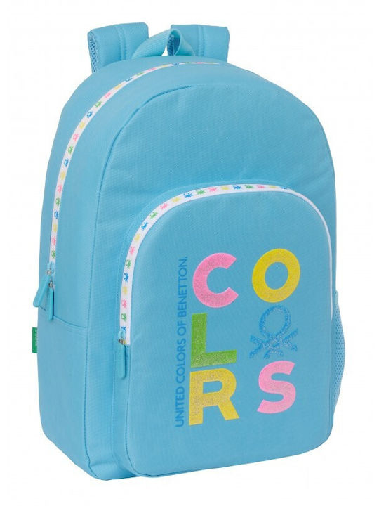 Benetton School Bag Backpack Junior High-High School in Turquoise color