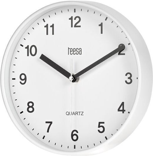 Teesa Ceas de Perete Plastic Alb Ø20cm Teesa Ceas de Perete Plastic Alb Ø20cm