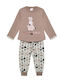 Minerva Kinder Schlafanzug Winterlich Braun Sheeps