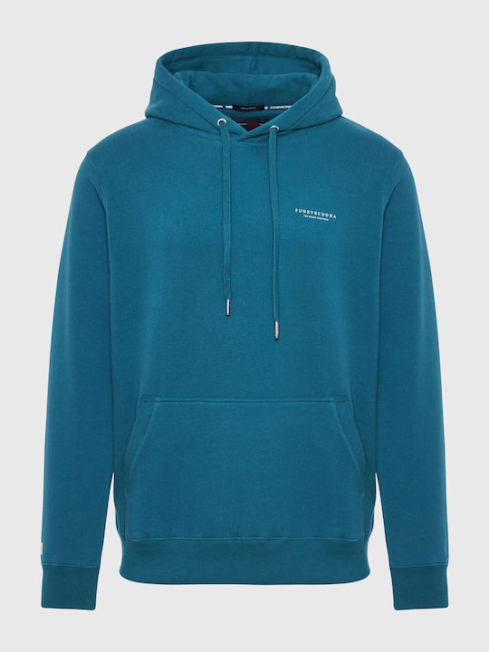 Funky Buddha Men's Sweatshirt with Hood and Pockets Blue