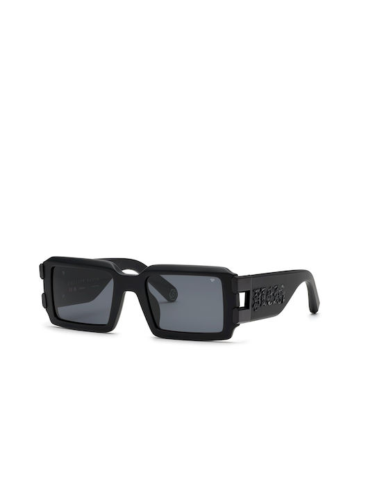 Philipp Plein Men's Sunglasses with Black Plastic Frame and Gray Lens