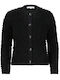 Red Button Short Women's Cardigan Black