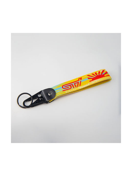 Fabric Keychain Sti Neon Yellow