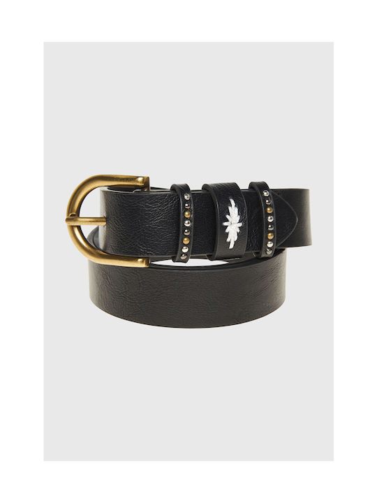 Funky Buddha Leather Women's Belt Black