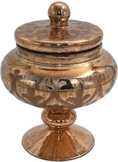 Fylliana Φοντανιέρα Γυάλινη Fl28022 με Καπάκι 17x16x16cm Διάφανη