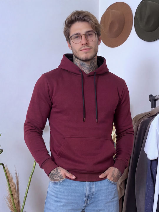 Panda Clothing Sweatshirt mit Kapuze Burgundisc...