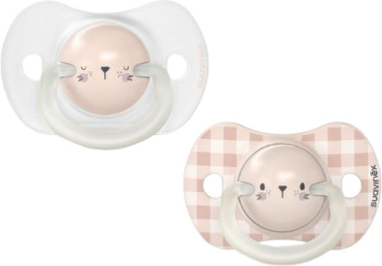 Suavinex Πιπίλες Σιλικόνης Sx Pro Rabbit Beige Νυκτός για 0-6 μηνών 2τμχ