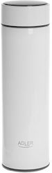 Led Display Thermos Showing Temperature Adler 473 Ml White Size 22.7 X 6.4 Cm