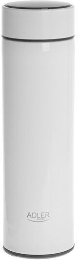 Led Display Thermos Showing Temperature Adler 473 Ml White Size 22.7 X 6.4 Cm