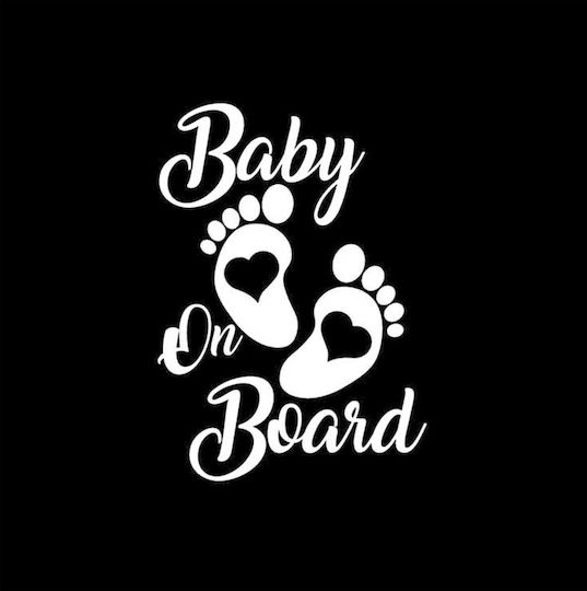 Baby an Bord Schild mit Aufkleber Weiß 12.7*17.8CM
