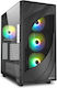 Sharkoon Rebel C80G RGB Gaming Midi Tower Computer Case with Window Panel Black