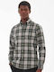 Long-sleeved Cotton Shirt Checked Green