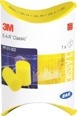 3M E-A-R Foam Earplugs Yellow Pillow Pack 1 Pair