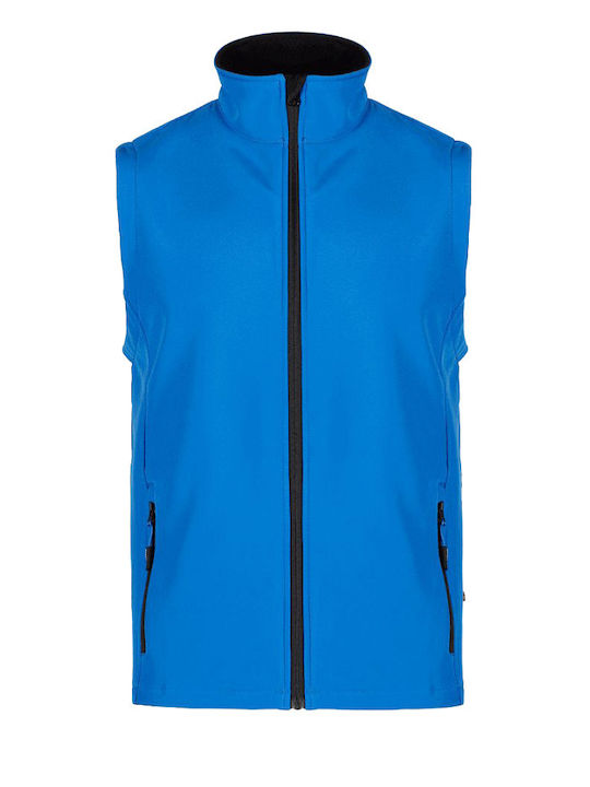Stenso Arbeitsweste Softshell mit Fleece-Futter Hellblau