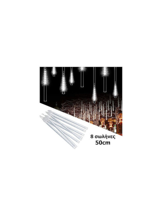 8 Lichterketten LED 2.5m. x 50cm Weiße Typ Meteor 1Stück