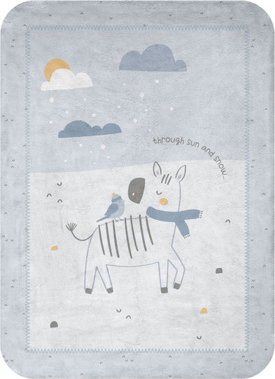 Kikka Boo Blanket Nursery Swaddling Blankets Friends Light Blue Stripy Friends 80x110cm