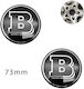 Wheel Center Caps Brabus with 75mm Internal Diameter Black 2pcs