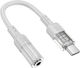 Hoco Convertor USB-C masculin în 3.5mm feminin Alb 1buc (LS37)