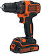 Black & Decker BDCDD186B Δραπανοκατσάβιδο Μπαταρίας 18V 2x1.5Ah
