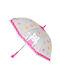 Viosarp Kinder Regenschirm Gebogener Handgriff Rosa