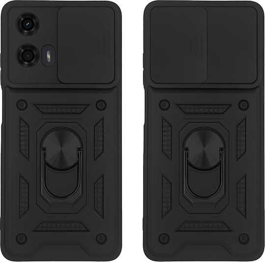 Sonique Campro Back Cover Silicone / Plastic Black (Motorola Moto G04, Motorola Moto G04s)