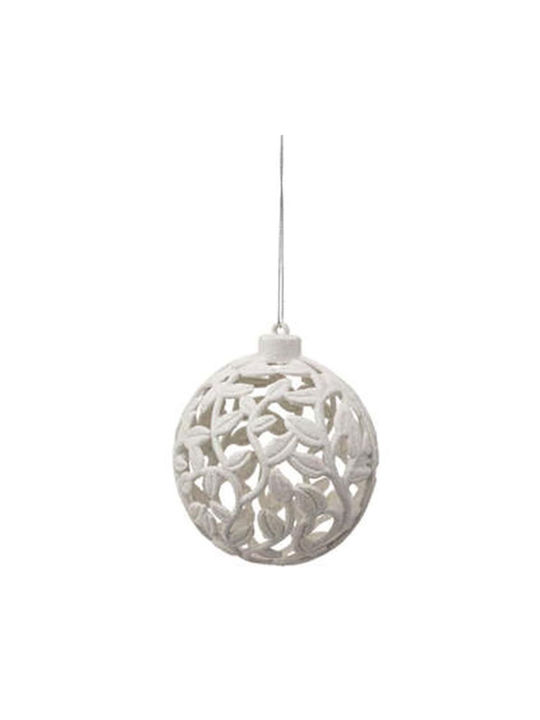 Ornament suspendat Glob Plastic Alb 10buc