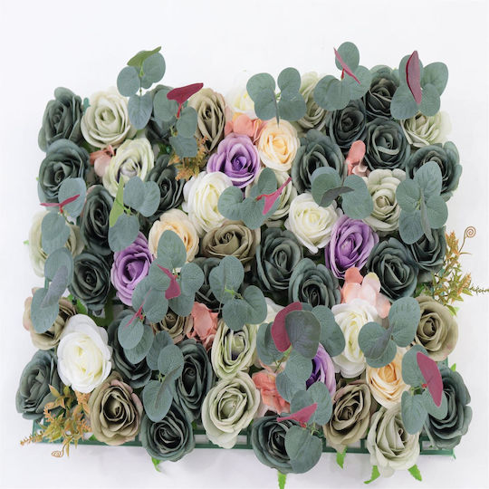 Supergreens Artificial Foliage Panel Rose Hydrangea Green 50x50cm