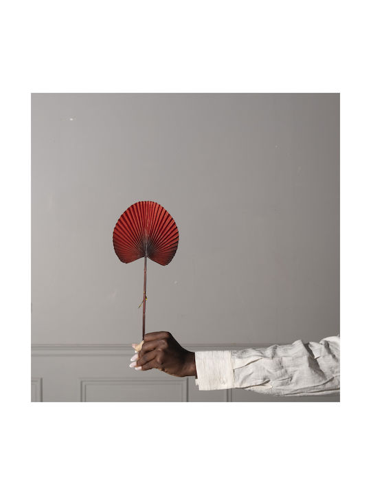 Artificial Decorative Branch Palm Tree Leaf Red 37cm Supergreens