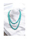 Turquoise Necklace with Heart-Shaped Ceramic Stones