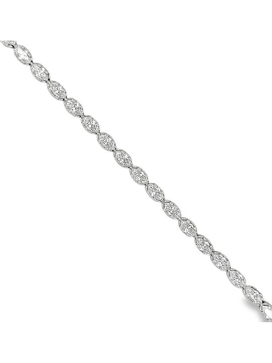 Xryseio Women's Bracelet Riviera made of White gold 14K with Zircon