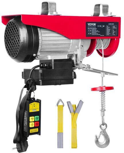 Vevor Electric Hoist 1450 W Wifi Remote Control Max Lifting Height 6/12 M Speed 10 M Min Capacity 400 800 Kg