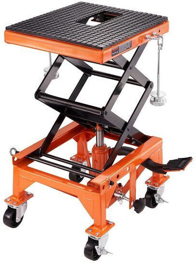 Cric hidraulic pentru motociclete Vevor, capacitate 158 kg, interval de ridicare 350-905 mm