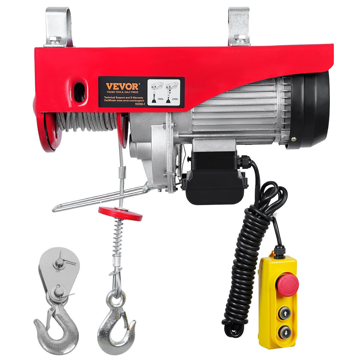 ElectricHoist1600WWiredRemoteControlMaxLiftingHeight6/12MSpeed10MMinCapacity5001000Kg