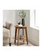 Round Side Table Wooden Beige L40xW40xH50cm.