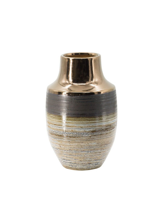 Artekko Evlub Dekorative Keramikvase Braun Bronze 18,5x18,5x28 cm