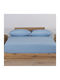 Nef-Nef Homeware Sheet Super-Double with Elastic 160x200+30cm. Jersey L.blue