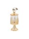 Keskor Metallic Sweet Jar with Lid Gold 10x10x29cm