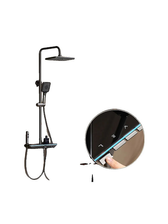 Modern Brass Shower System Wall Hanging Design High-temperature Resistance Gun-ct