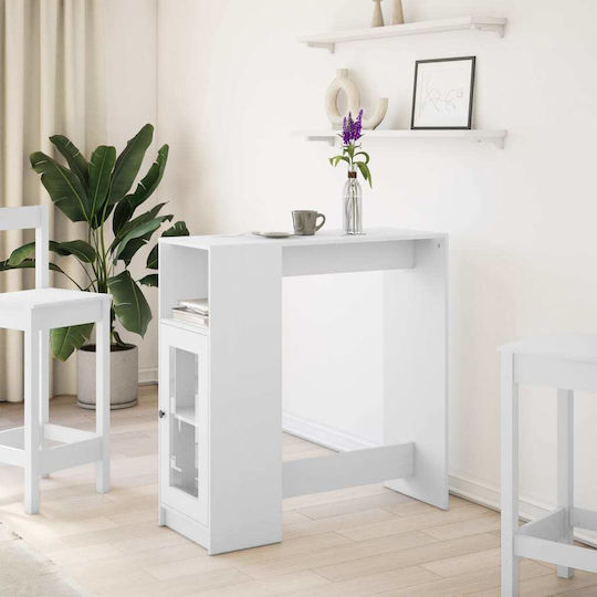 Vidaxl Bar Table with Shelves White 101x40x103.5cm Engineered Wood 1 Piece White