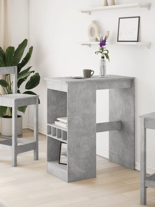 Vidaxl Bar Table Shelves Gray Concrete 90x47.5x...