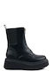 Black Ankle Boots with Zipper and Elastic
