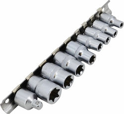 Awtools Torx Socket Set 1/4" 3/8" E5-e16 9 Pieces