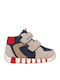 Anatomical Leather Kids Boots with Velcro Beige