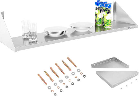 Single 120 Cm Stainless Steel Wall-mounted Shelf