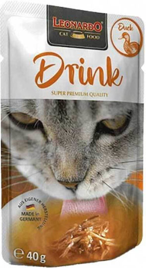 Leonardo Drink Wet Food for Adult Cats in Pouches with Duck and Chicken 40gr