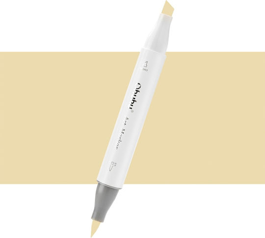 Ohuhu Honolulu Brush & Chisel Yellow Dahlia Y260 Μαρκαδόρος Ζωγραφικής 6mm με Διπλή Μύτη