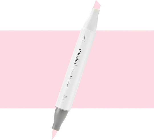 Ohuhu Honolulu Brush & Chisel Shadow Pink RV270 Drawing Marker 6mm Double Tip